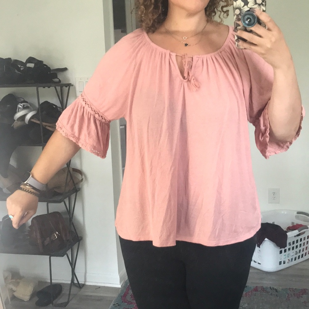 Blush pink blouse old navy XXL